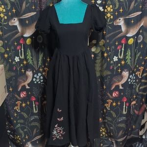 Cybele Midi Dress Moth Embroidery